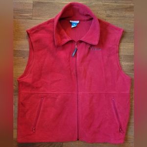 Columbia Red Fleece Polyester Golf Vest size XL EUC